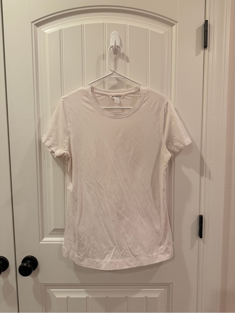 Athleta White Short Sleeve Crewneck Tee
